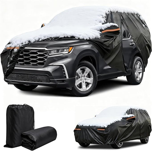 Winter Car Cover for Honda Pilot 2003-2025, Heavy Duty SUV Full Car Cover Waterproof All Weather Outdoor for Hail Snow Ice Rain Sun UV Dust Protector, with Driver Side Zipper & Reflective Strips