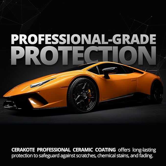 Cerakote® Professional Ceramic Coating for Cars – High Gloss Professional Grade Paint Protection Kit, Ultra Hydrophobic, UV & Chemical Resistant, Easy Application, 500 Wash Longevity, (2) 30ml Bottles