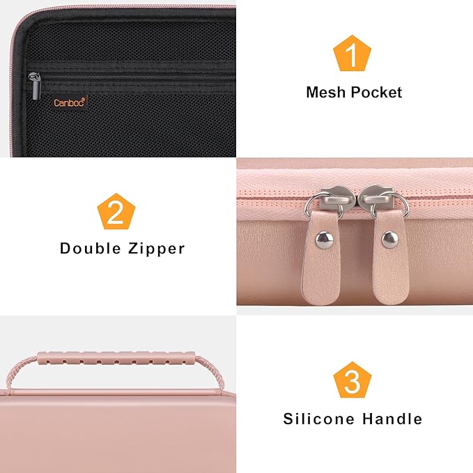 Canboc Carrying Case for Halo Bolt 58830/57720/44400/ACDC Max 55500 mWh Portable Car Jump Starter, Phone Laptop Charger Power Bank Holder for Jumper Cable, AC Wall Charger, Rose Gold