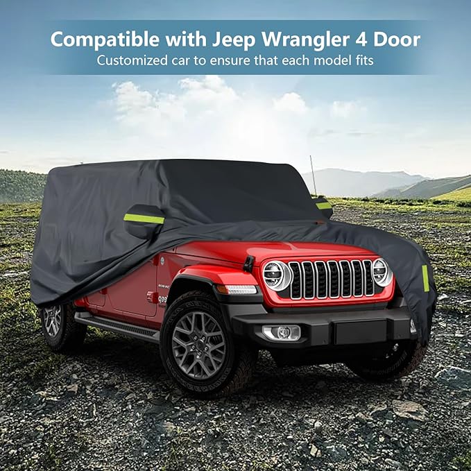 Car Cover Compatible with for Ford Mustang/Shelby 1965-2025, Waterproof All Weather for Automobiles, Outdoor Full Cover Rain Sun UV Protection, Black