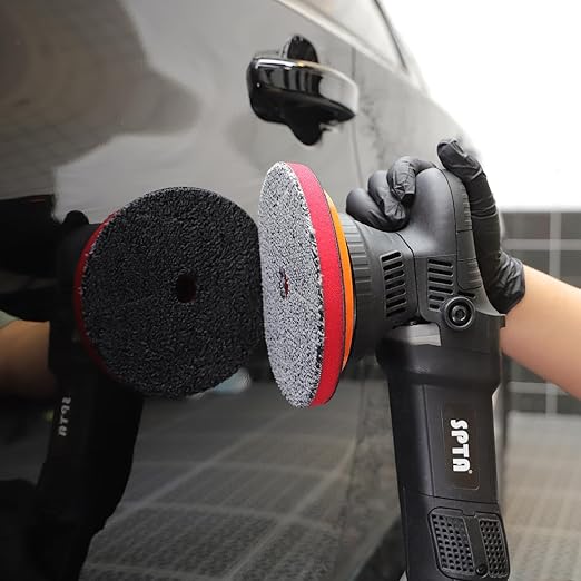 SPTA 5"(125MM) Microfiber Cutting Pads, 3PCS Soft Microfiber Wax Removal Pad, Detailing Wax Applicator Pad, for Waxing and Polishing&Scratch and Vortex Removal, Ultrafine Fiber