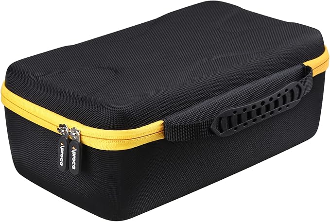 Aproca Case Compatible with AstroAI Tire Inflator Portable Air Compressor Tire Air Pump, Storage Hard Bag for Accessories-Black with Yellow zipper (Case Only)