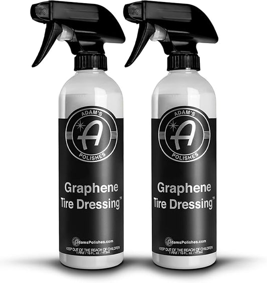 Adam's Polishes Graphene Tire Dressing - Deep Black Finish W/Graphene Non Greasy Car Detailing Use W/Tire Applicator After Tire Cleaner & Wheel Cleaner | Ceramic Coating Like Tire Protection (2-Pack)
