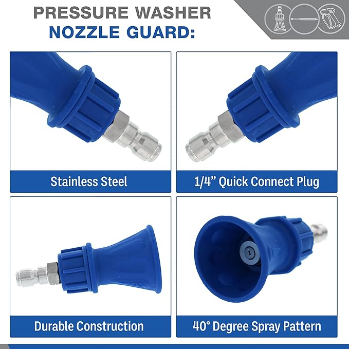 Essential Washer Brass Pressure Washer Gun and Hose Kit | M22 Adaptors | 18" Extension Wand | Nozzle Guard