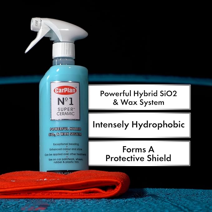 CarPlan No.1 Super Ceramic Hybrid Ceramic Wax Spray Coating, 21 Fl Oz - Advanced Si02 Paint Protection Forms a Water Beading Protective Barrier