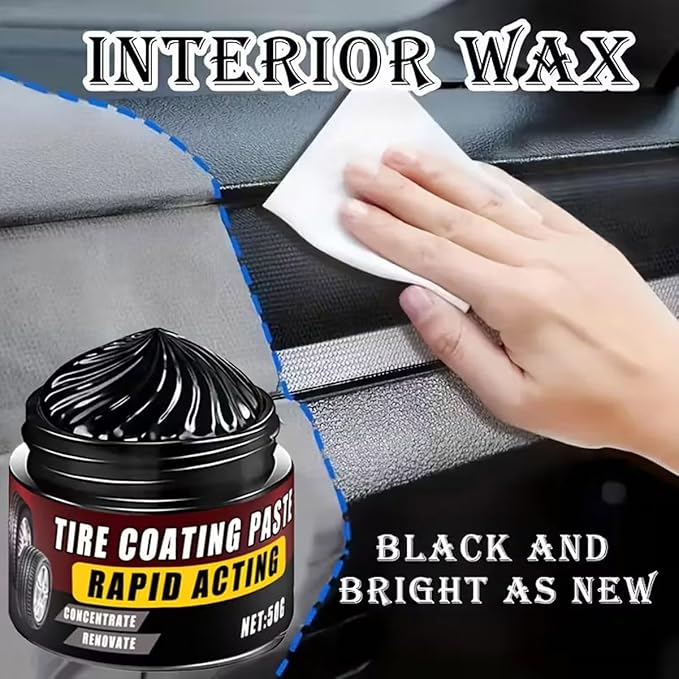 Premium Tire Coating & Trim Restorer, Tire Coating Paste, Long-Lasting Ceramic Coating & UV Protection, Bring Back the Original Deep Black Shine to Rubber and Plastic (5pcs)