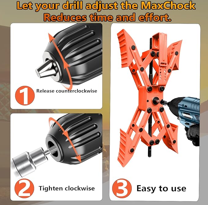 Camper X-Shaped Wheel Chock Stabilizer, 2 Sets RV Stabilizer Wheel Chock Scissor, X Chocks Wheel Stabilizer for Travel Trailer Tires Allow Drill Adjust with Hex Socket, Tool Kit and Password Locks-Red