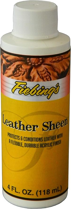 Fiebing's Leather Sheen Acrylic Finisher (4oz) - Acrylic Wax Top Finish to Condition Smooth Leather Boots, Furniture, Jacket, Belt - High Gloss, Flexible, Water Resistant, Durable Protective Finish