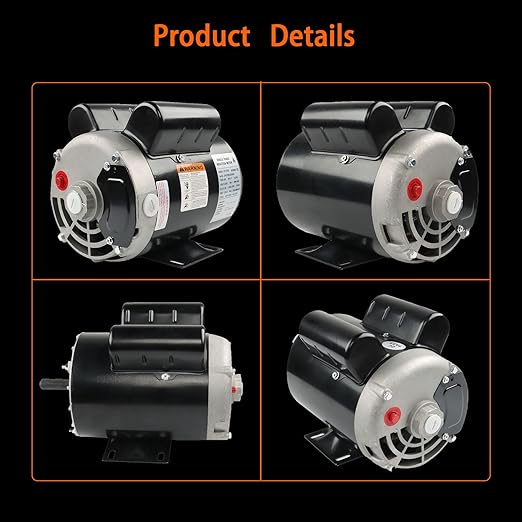 Air Compressor Motor 3.7 HP Motor 56 Frame 5/8 Inch Shaft 230 V