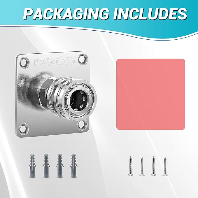 PWACCS Pressure Washer Foam Cannon Holder, 1/4" Quick Connect Automatic Foam Cannon Mount, Stainless Steel Pressure Washer Nozzle Tip Holder, Pressure Washer Accessories Storage Rack