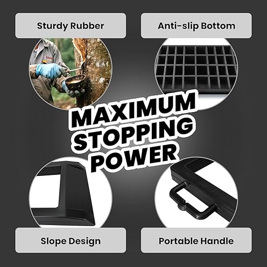 HOXWELL Rubber Heavy Duty Pallet Jack Rubber Wheel Chock 1 Pack, Premium Pallet Jack Stopper for Truck 14" Length x 11.5" Width x 1.9" Height (Black)