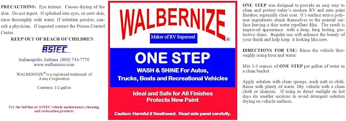 One Step Wash & Shine Concentrate - 1/2 Gallon