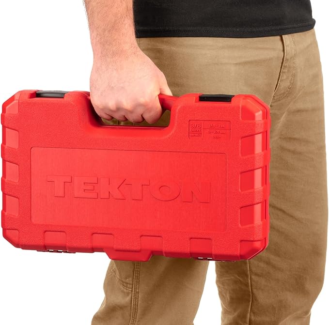 TEKTON 3/8 Inch Drive Deep 6-Point Impact Socket Set, 37-Piece (1/4-1 in., 6-24 mm) | SID91403