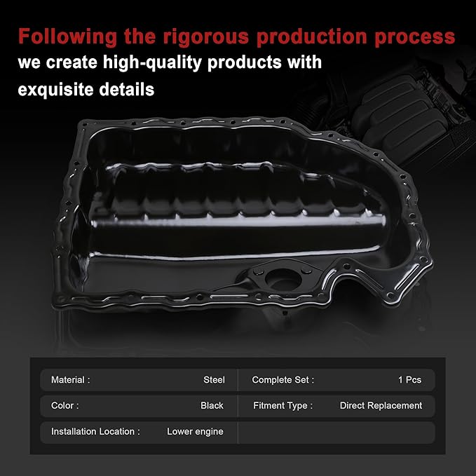 06J103600AF 06J103600BF Lower Engine Oil Pan Sump with Drain Plug Compatible with VW Jetta Passat Tiguan Eos CC Beetle Arteon Golf Audi A3 S3 Q3 TT Skoda Seat 1.8L 2.0L