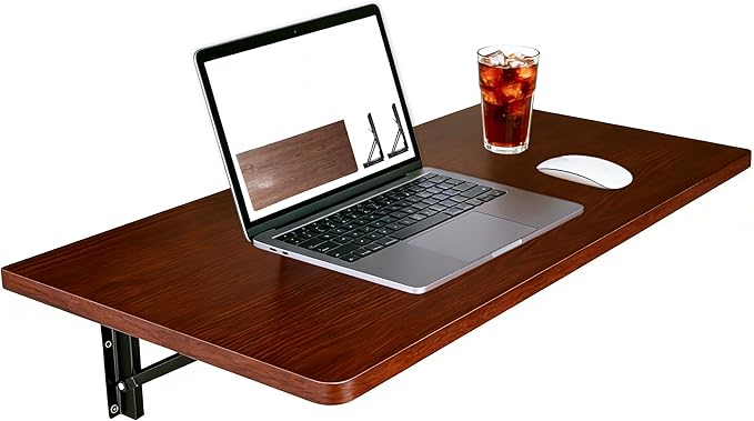 Wall Mounted Folding Table-15.7"x 31.5"-Wall Mounted Folding Workbench & Home Office Suitable for Solid Wall-Holds Up to 100 LBS, Space-Saving-Great for Garage Workbench,Laundry Room
