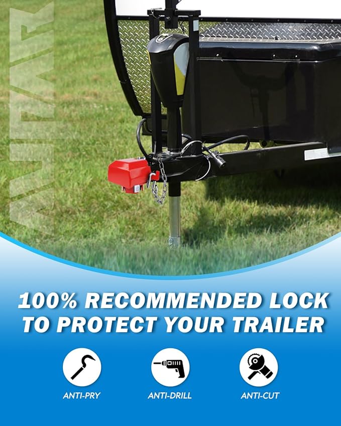 Anti-Theft Trailer Hitch Lock, Heavy-Duty Steel Trailer Lock