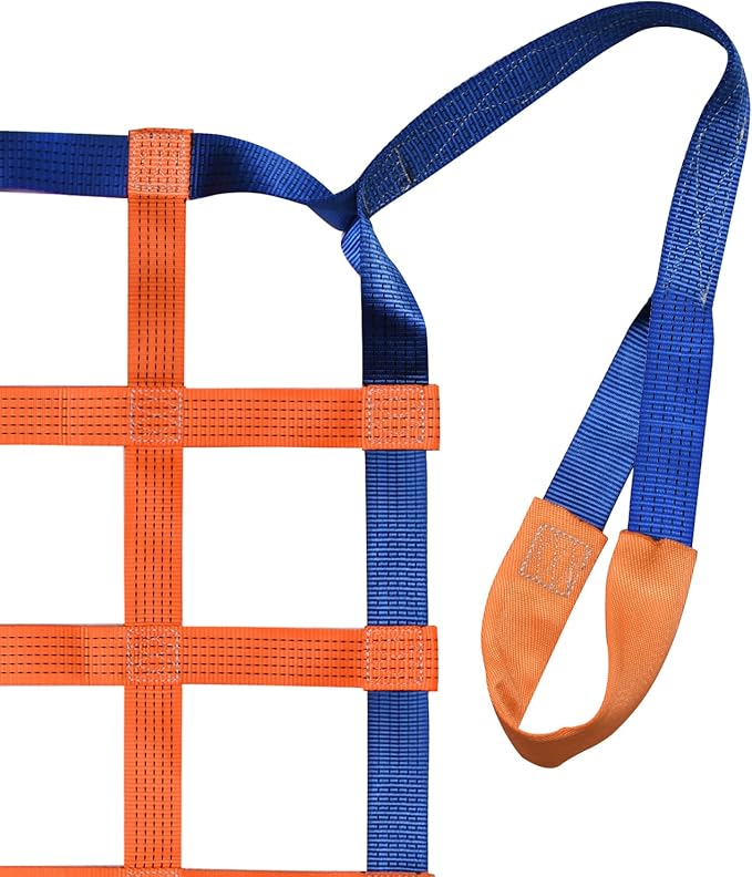 4.92' x 4.92' Cargo Lifting Nets - Flat Polyester Sling Hoisting Net - Max. Load Capacity: 2200lbs