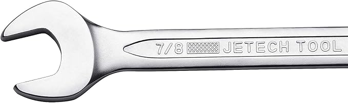 Jetech 7/8 Inch Combination Wrench - Industrial Grade Spanners with 12-Point Design, 15-Degree Offset, Made with Durable Chrome Vanadium Steel in Sand Blasted Finish,SAE