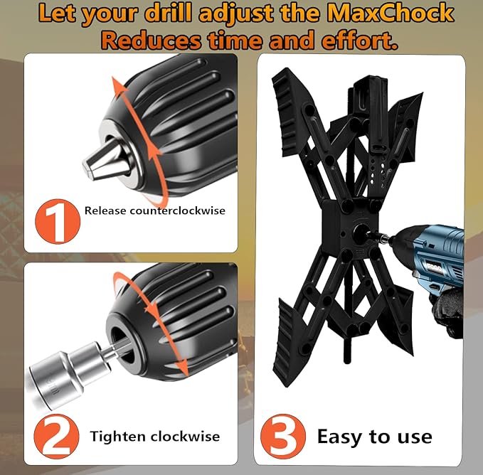Camper X-Shaped Wheel Chock Stabilizer, 2 Sets RV Stabilizer Wheel Chock Scissor, X Chocks Wheel Stabilizer for Travel Trailer Allow Drill Adjust with Hex Socket, Tool Kit and Password Locks-Black