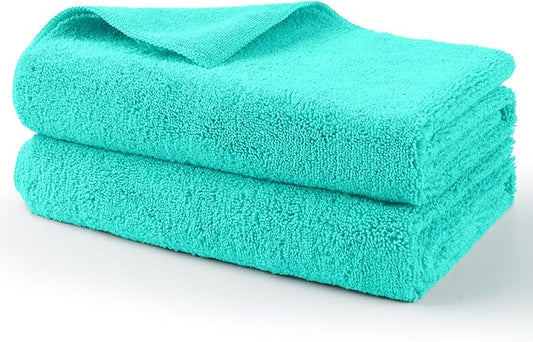 HOMEXCEL Professional Large Microfiber Car Drying Towels 2 Pack, Lint Free, Scratch Free, Highly Absorbent Drying Towel for Cars, SUVs, RVs, Trucks, and Boats,31" x 24",Green