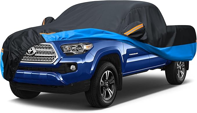 Car Cover Waterproof All Weather Outdoor Windproof Dustproof UV Protection Fit Tuck Cover Tacoma, Tundra, Titan, F-150, RAM 1500, Silverado 1500, Sierra 1500 etc.