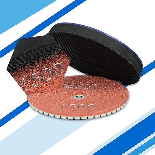 Sali 10 Pack Diamond Polishing Pads 4 Inch Wet Granite Stone Polish Pad Kit for Drill, Grinder, Polisher Polishing Pad for Concrete Marble Stone Countertop Quartz 30-3000 Grit