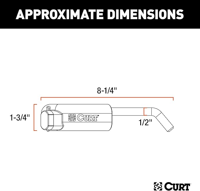 CURT 23256 5th Wheel Base Rail Lock, 1/2-Inch Pin Diameter, Fits All Industry-Standard Rails,Black & Chrome