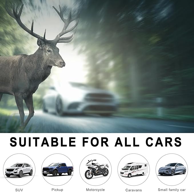 DXNQ 8 PCS Deer Whistles for Car, Avoid Collisions Deer Warning Devices with Adhesive Tapes, Universal Animal Alert Save Deer Whistles for Cars Trucks Motorcycles, Car Accessories (Black)