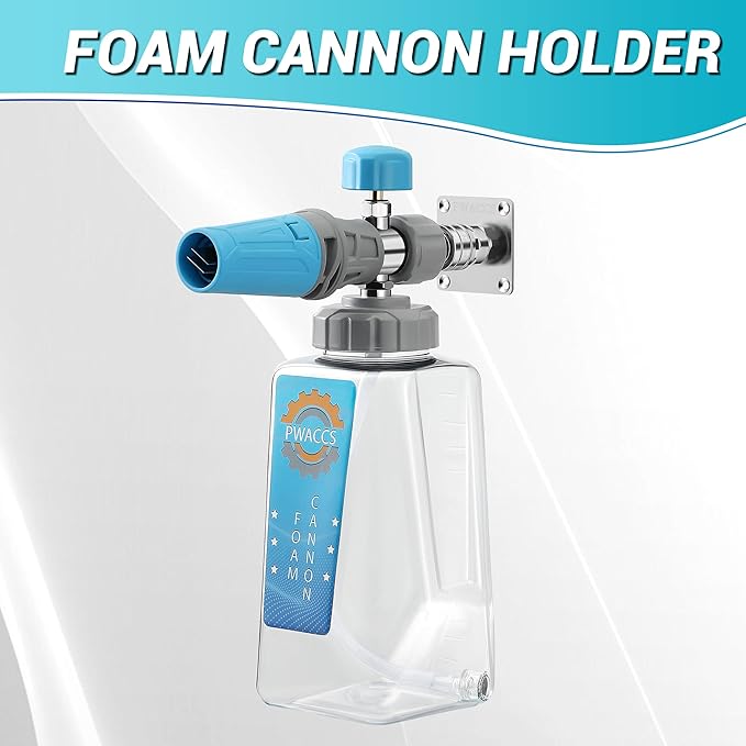 PWACCS Pressure Washer Foam Cannon Holder, 1/4" Quick Connect Automatic Foam Cannon Mount, Stainless Steel Pressure Washer Nozzle Tip Holder, Pressure Washer Accessories Storage Rack
