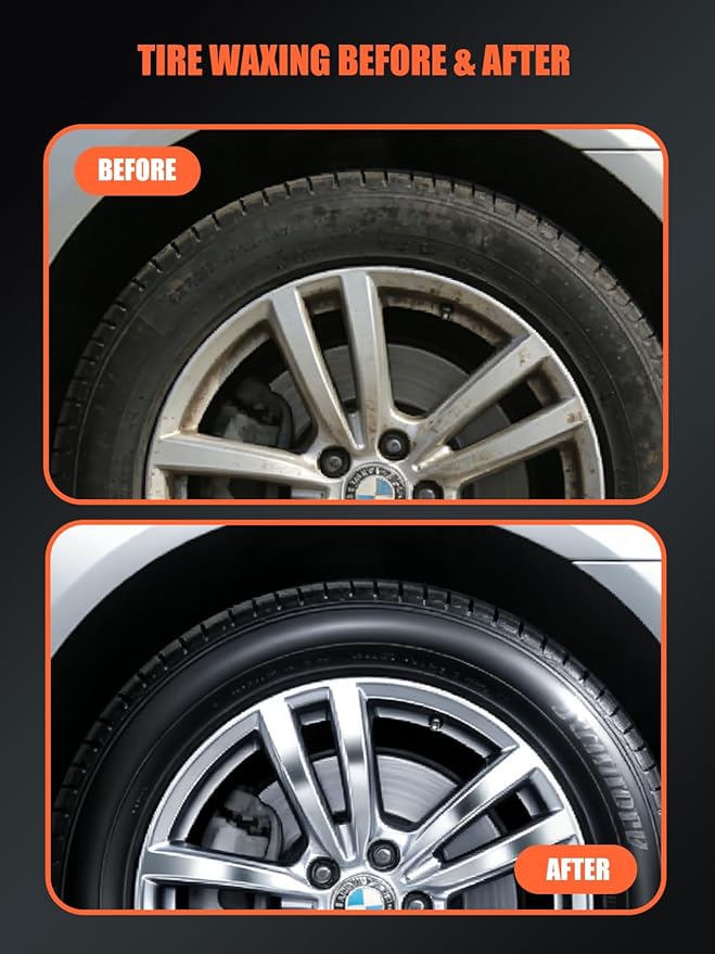 SPTA Tire Shine Applicator, 6Pcs Foam Applicator Pads, Round Shape Side Pressing Hand Polishing Sponge Pads Kit Tire Shine Applicator Pad Tire Dressing Applicator Pad for Applying Tire Shine