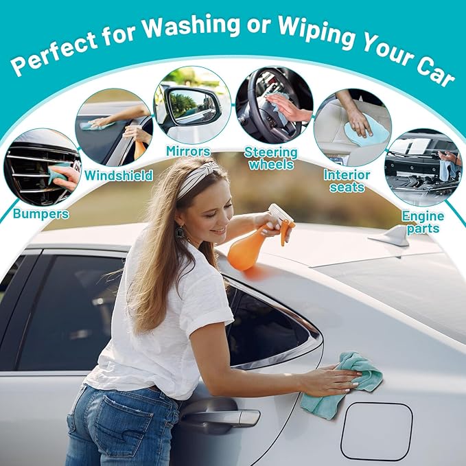 85 Pack Tear Away Microfiber Towels Roll, 10" x 10" Value Pack Reusable Cleaning Towels Absorbent Rags Fast Drying Dishcloths Lint Free Cleaning Wipes for Kitchen House Car