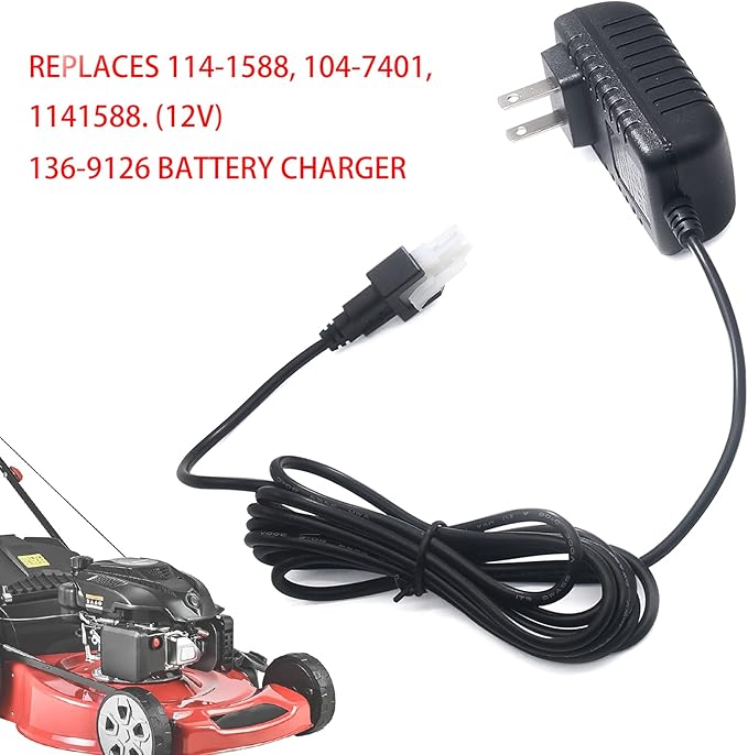 Battery Charger 114-1588 Compatible with Toro Lawnboy 22" Lawn Mower, Replaces 136-9126 104-7401 1141588 (12V), Battery Charger Part,Vanshly