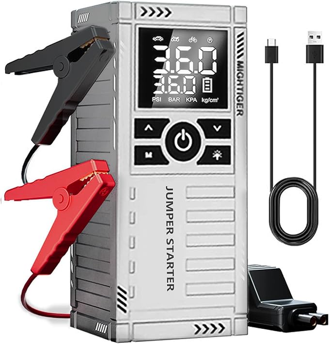 Peak Output 850A Jump Starter 12V Lithium Battery Booster Pack, Portable Jump Box, Power Bank & Jumper Cables - for 5L Gas /3.5L Diesel Engines