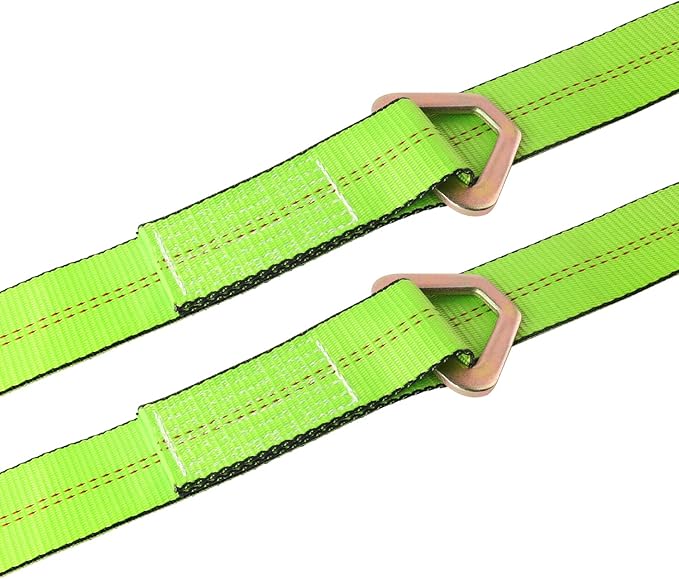 V-Bridle Strap 2" x 4' w/Snap Hooks w/Cordura Sleeve and 2 Pack 2"x 36" Axle Straps, D Ring Middle, for Car Hauler, Rollback, Flat Bed, Tow Truck, Wreck & Recovery
