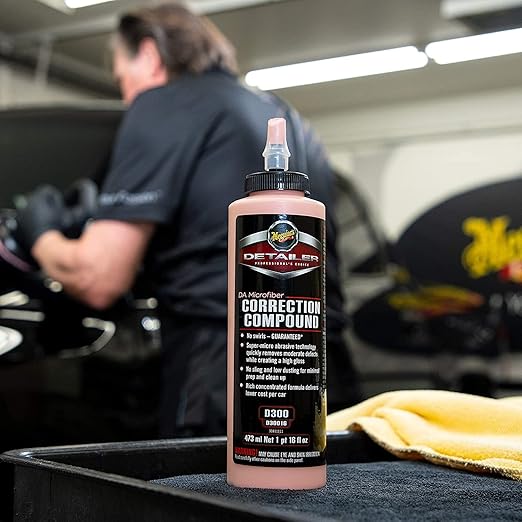 Meguiar's DA Microfiber Correction Compound D30016, Car Compound for Use with a DA Polisher and Microfiber Cutting Disc, Removes Swirls, Scratches, Water Spots, and Oxidation, 16 Oz