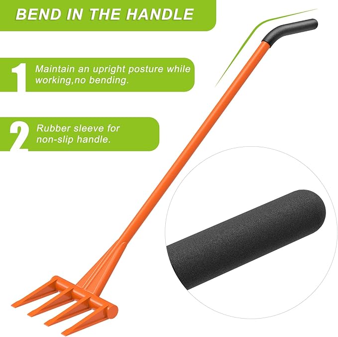 Dolibest 58'' Demo Bar 4-Tine Wrecking Bar, Heavy Duty Steel Pry Bar for Demolition, All-Steel Handle Wrecking Pry Bar, Efficient and Effortless for Renovation and Construction