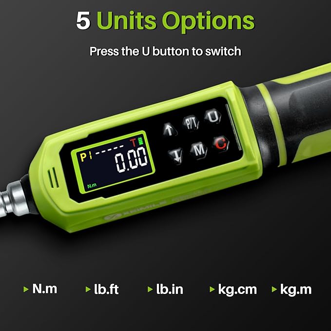 Digital Torque Screwdriver,0.8-53.1In.Lb/0.09-6N.m,1/4 Drive Inch Pound Electronic Torque Wrench Screwdriver Set with ±2% Accuracy,Vibration Buzzer Indicator for Gunsmithing,Scope Mounting