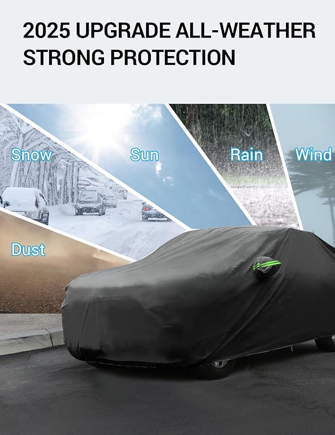 Proadsy Car Cover for BMW X5 2007-2025 2026, 6 Layers Waterproof All Weather for Automobiles, Windproof Snowproof Rain Hail Sun UV Protection Full Outdoor Indoor Exterior Car Covers, Black