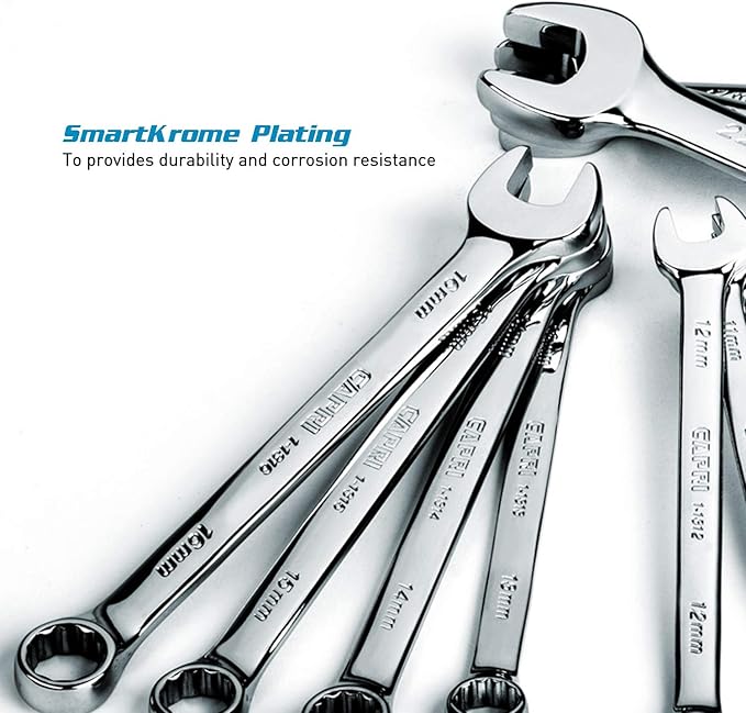 Capri Tools Combination Wrench Set with The Mechanic's Tray, Metric 6 to 24 mm, 19-Piece (CP11390MT)