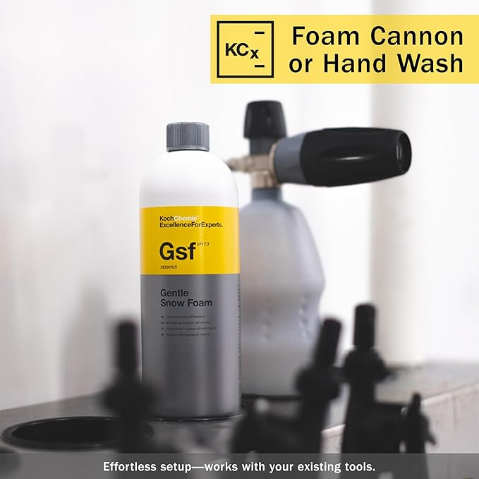 KOCHCHEMIE Gentle Snow Foam - pH Neutral Pre-Cleaning; Works With Foam Cannons & Sprayers; Manual Washing Shampoo; Safe on Existing Wax & Sealed Surfaces; Unique Cherry Fragrance (1 Liter)