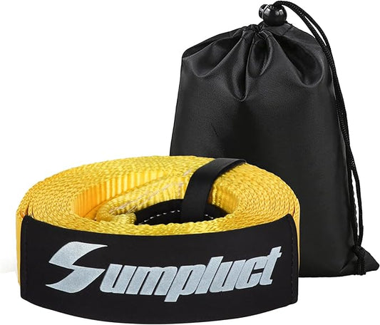 Recovery Tow Strap 2in X 20ft Exceed Heavy Duty 25,000 lbs Break Strength, Use for Emergency Towing Rope, Tree Saver, Winch Extension, Triple Reinforced Loops,Car Accessories