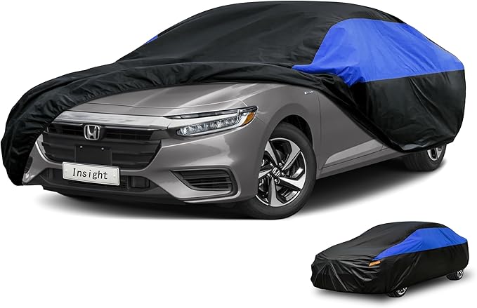 Honda Car Cover Custom Fit Honda Insight Waterproof All Weather, Lightweight Full Exterior Cover for Automobiles Outdoor Sun UV Rain Dust Snow Wind Protection.