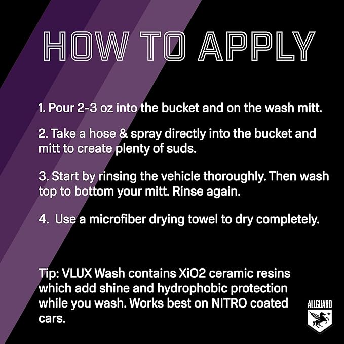 VLUX Wash - Car Wash Soap Formulated with XiO2™ Ceramic - Grime Busting Suds Gently Clean with pH-Netural Formula - Enhances Protection of Coatings, Waxes or Sealants - Gloss Finish