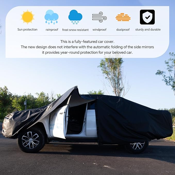 Talyter Truck Cover Waterproof All Weather,Full Exterior Covers Rain UV Protection,Full Outdoor Covers for Chevy Silverado Dodge Ram 1500 Ford F150,Fit Truck-Length 213" to 233"