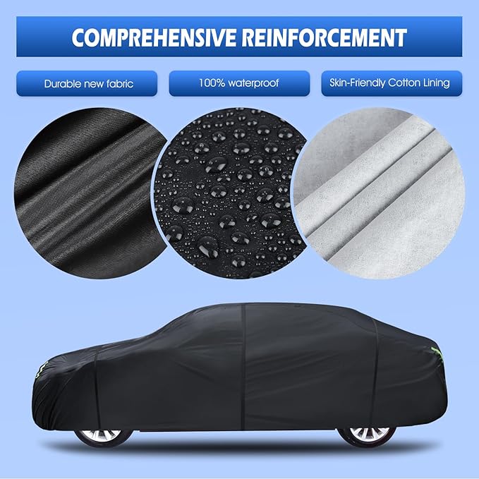 6 Layers Car Cover Custom Fit for 1998-2026 Porsche 911 (991/992/996/997 Series) Carrera 4S/Turbo/Carrera, Waterproof All Weather Rain Sun Protector with Door Zipper