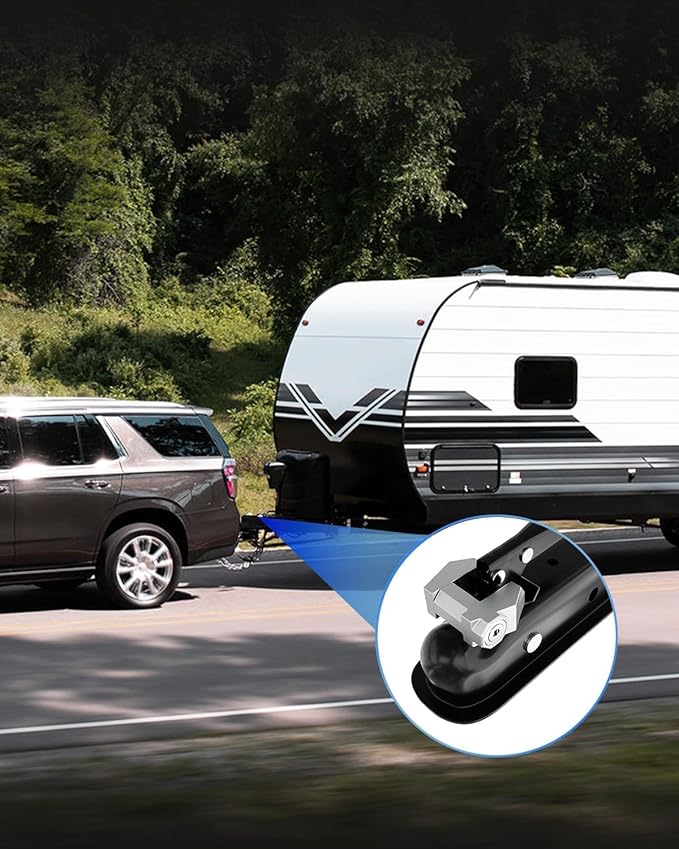 DEEAGLE Trailer Coupler Lock, Wide 1.2” Span, 1/4” Dia, Trailer Coupler Latch Lock, Coupler Wide Lock, Boat Trailer Locks for Towing Trailer Security, Sliver