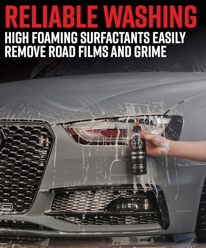 Adam's Polishes Graphene Shampoo Washing Bundle - Ceramic Coating Infused Car Wash Soap - Powerful Cleaner & Protection In One Step - pH Neutral, High Suds For Foam Cannon, Gun, Or Detailing Buck