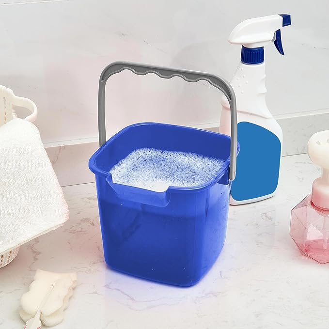 Irenare 16 Pcs Sanitizing Bucket 3 Quart Cleaning Pail Small Detergent Square, Spout and Handle Plastic Utility Sanitizer Buckets for Restaurant Kitchen Home Offices (Multicolor)