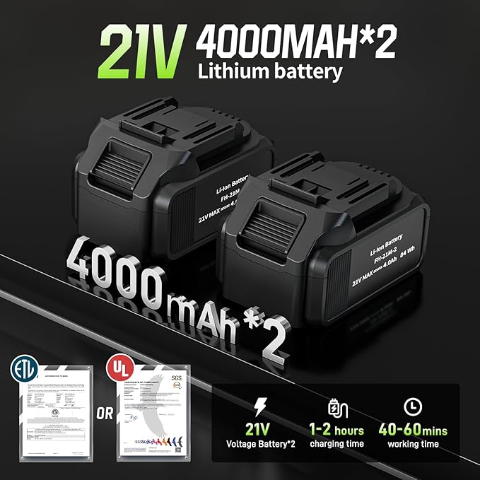 Cordless Impact Wrench 1/2inch: Brushless Impact Wrench with 21V 2 * 4.0Ah Battery, Cordless Impact Gun 600Nm, 450 Ft-lbs High Torque, Socket And Wrench Set for Automotive and DIY