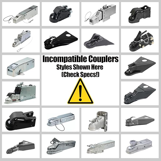 2" Heavy Duty Trailer Hitch Lock - Ball Coupler&Safety Chains Anti-Theft,Travel RV/Pop-Up Camper/Boat/Truck/Motorcycle/ATV/UTV/Flatbed/Cargo/Dump/Utility Trailer Tongue Lock Secure Design